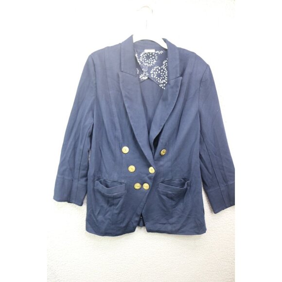 Cabi Navy Blue Nautical Blazer-Size 10-Pockets-Preppy - Picture 1 of 11